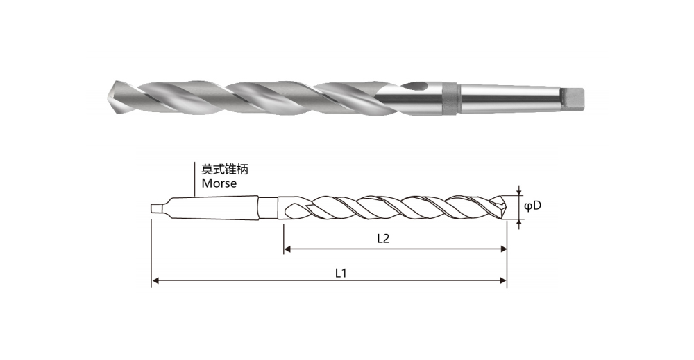 GB1438.4 300-1000mm Total Length 6542 Material Extra Long Tapered Handle Twist Drill