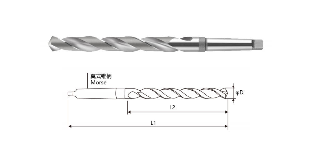 GB1438.4 300-1000mm Total Length 6542 Material Extra Long Tapered Handle Twist Drill