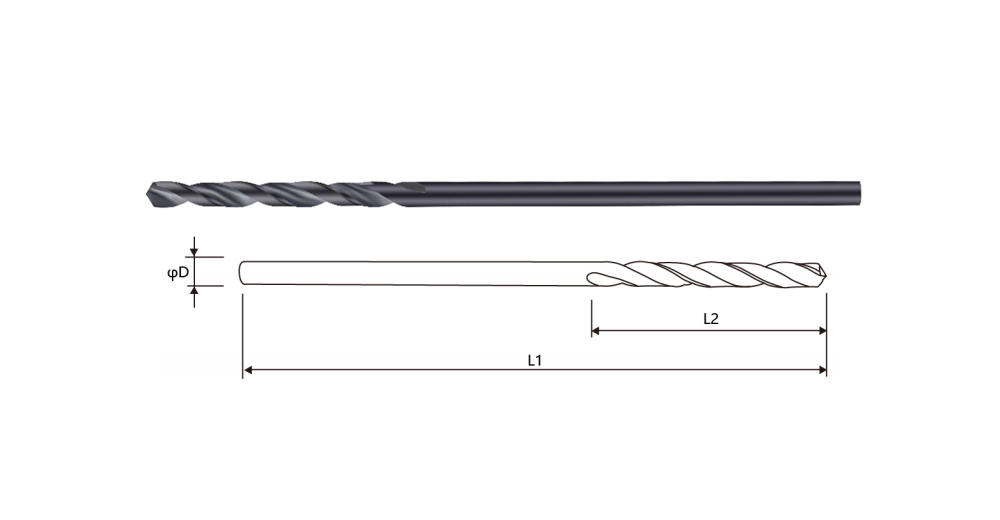 M2/M35 Material 118/135° Double Relief Angle Self-Centering High Speed Steel Straight Shank Extended Aviation Drill