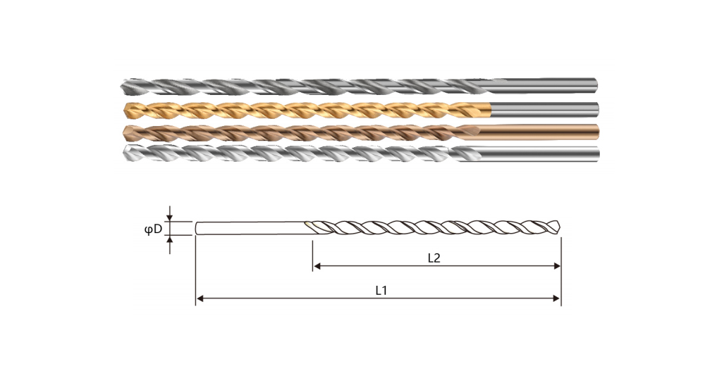 DIN 1869 M35/6542 Material Full Grinding/Oxy-ammonia Straight Shank Extended Drill Twist Drill