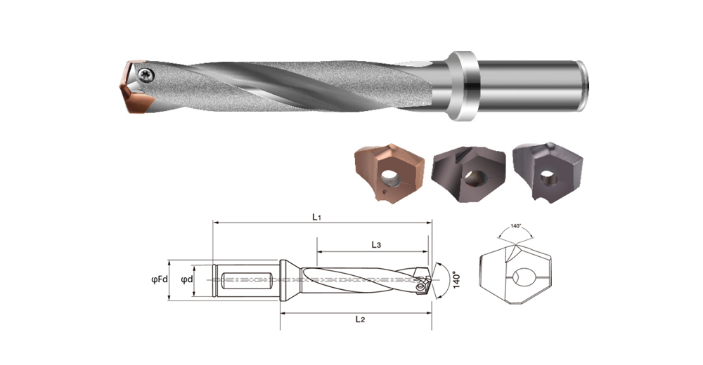 HD-1 Clamping 3D 5D 7D 10D Cutting Depth Replaceable Alloy Violent Drill