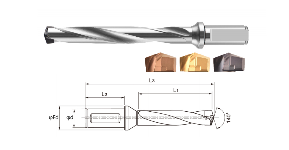 HD-2 Back Pull 3D 5D 7D 10D Cutting Depth Replaceable Alloy Violent Drill